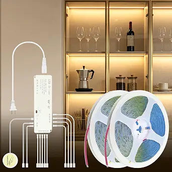 Warm White Under Shelf Lights Strip with Hand-Sweep On/Off 32.8FT 12V 3000K