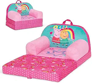 Delta Children - Peppa Pig Cozee Buddy Flip-Out Kids Chair - Greenguard Gold Certified, Pink