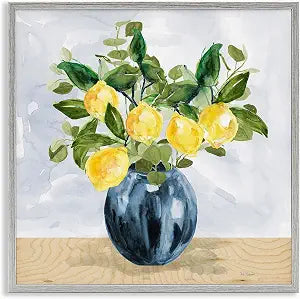 Lemon Tree Bouquet Country Kitchen, 17 x 17 Inch Framed Gicle Print