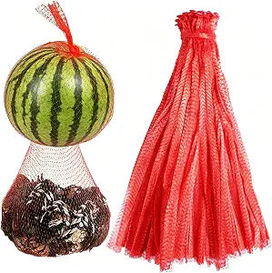 Reusable Mesh Nylon Netting Bags 24 Inch Stretchable Mesh Vegetable Bags for Vegetables, Potatoes, Eggs, Fruit &Crab,Clam,Crawfish (100PCS)