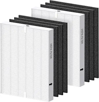 AP-1512HH Replacement Filter Compatible with Coway Mighty, 2 Pack H13 HEPA Filters with 6 Activated Carbon Pre-Filters, Fits AP-1512HH and Mighty 1/1(W)