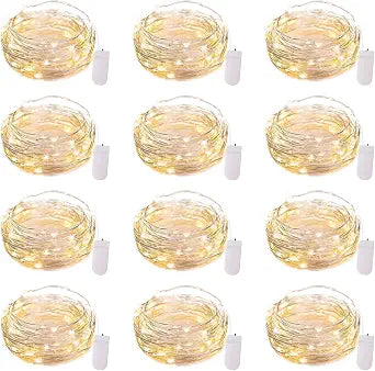 Brightown 12 Pack 7ft Battery Operated LED Fairy Lights for Xmas Decoration