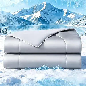 jiaao King Size/Cal King Cooling Blankets for Hot Sleepers, Cool in 30 Sec | Cooling Comforter Below Zero, Summer Lightweight Blanket for Night Sweats, QMax>0.55, Soft, 5X Breathable, 106"x 90", Grey