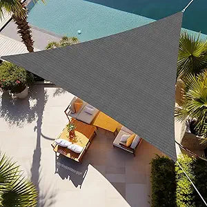 Shade&Beyond Shade Sail 18'X18'X18' Triangle Dark Grey Breathable UV Block Outdoor Canopy for Backyard Patio Pergola Garden Deck(We Make Custom Size)