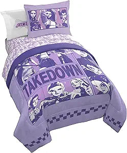 Jay Franco Kids Comforter Set Includes Sheets and Pillow Covers - Soft and Cozy Bed Set for Stylish Room Decor, Official Licensed Bedding, Purple - Kpop Demon Hunters, 7 Piece Full