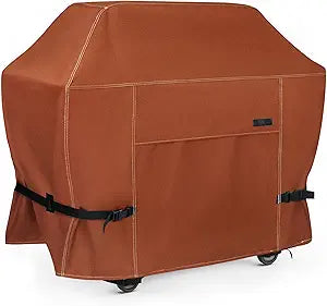 NettyPro BBQ Grill Cover 56 inch Heavy Duty Waterproof Outdoor 2-3 Burners Gas Grill Cover for Outside Weber, Char-Broil, Brinkmann, Nexgrill Barbecue, Brown