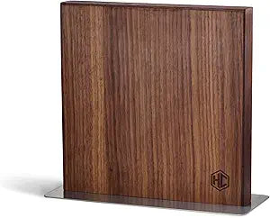 HexClad 13 Inch Magnetic Walnut Knife Block Holder with Strong Enhanced Magnets for Multipurpose Storage in the Home and Kitchen