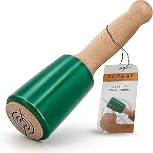 Precision Wood Carving Mallet 15oz for Woodworking, Comfortable Wooden Handle Reduces Hand Fatigue, Non-Marring Urethane Head Protects Tools, Chisel Hammer from Schaaf Tools