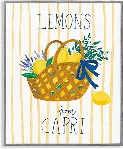 Lemon Basket Capri Kitchen, 11 x 14 Inch Framed Gicle Print