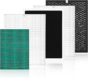 7 Pack PR50 Filter Compatible with Brondell Revive PR50-B PR50-W Air Filter Purifier and Humidifier 2-IN-1,2xPR50 H13 HEPA Filter,1xActivated Carbon Filter,3xSpecialized Filter,1xHumidifier Filter