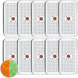 Wisesorb 40 Gram Pack of 10 Silica Gel Canister, Gun Safe Dehumidifiers (Orange to Green), Reusable Desiccant Moisture Absorber for Car, Closet