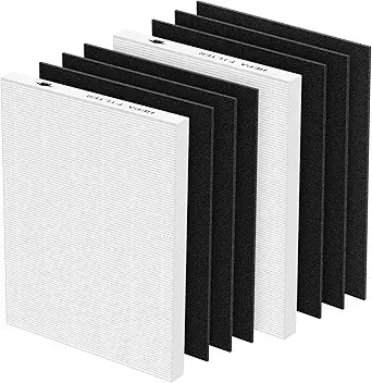AeraMax 300 Hepa Filter Set Compatible with Fellowes AeraMax 290/300/DX95 Air Purifiers, HF-300/AP-300PH, Part# 9287201 & 9324201, Includes 2 Hepa Filters + 6 Activated Carbon Pre-filters