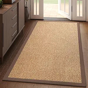 YDKGL Washable Runner Rug 3x5 Jute Like Entryway Indoor Runner Mat Rugs Non Slip, Woven Soft Farmhouse Area Boho Floor Carpet for Hallway Kitchen Laundry Hall Backdoor Bedroom Living Room, Brown