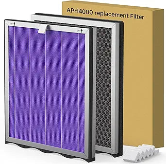2 Packs APH4000 Replacement Filter Compatible with KNKA APH4000 Air Purifi-er with 6 Aroma Pads, Smoke Filter Γ Purple