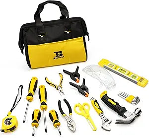 20-Piece Hand Tool Set with Storage Bag for Boys & Girls, Learning Tool Kit for Home DIY