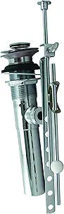 Westbrass D412-12-26 Pop-Up Bathroom Sink Drain Assembly Stopper with Lift Rod without Overflow Holes-Exposed, Polished Chrome