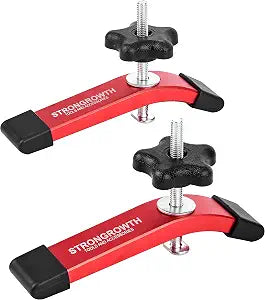 T track Hold Down Clamps for Woodworking,Red Color,2PK