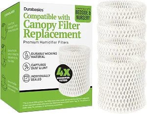 Durabasics Humidifier Filter Compatible with Canopy Bedside Humidifier 4 Pk
