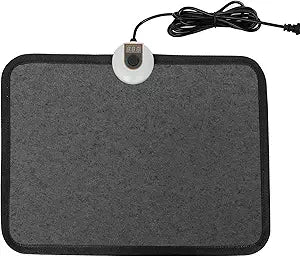 Heated Floor Mat Under Desk for Foot Warmer - 7 Temp Settings & 55w Heating Pad - Heated Feet Rest for Home Office Desk,Energy Saving Feet Warmers for Home/Work/Office - Black