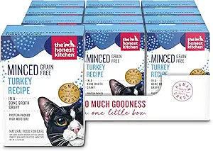 The Honest Kitchen Human Grade Minced - Turkey in Bone Broth Gravy Wet Cat Food, 5.5 oz (Pack of 12)