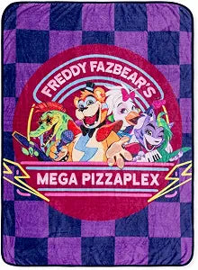 Five Nights At Freddy's Mega Pizzaplex Fleece Throw Blanket | Soft Polyester Cover for Sofa, Bed | 50 x 60 Inches