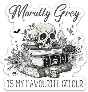 (3PCs) Morally Grey is My Favourite Colour 2" Sticker Reading Book Sticker, Bookish Romance Waterproof Vinyl Stickers for Laptop Tumbler Notebook Water Bottle, Decals for Book Lovers 2 Inches