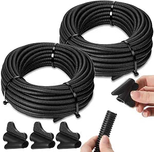 Sasylvia 1" x 60ft Split Wire Loom Tubing with Installation Tool