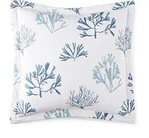 Levtex Home - Truro - Quilted Euro Sham (26x26in.), No Insert - Tropical Coral in Shades of Blue