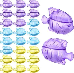 24 PCS Humidifier Cleaning Fish Universal Tank Cleaner for Humidifiers & Fish Tanks, Purple/Blue/Yellow, Purifies Water, Reduces Hard Water Build-Up & Scale