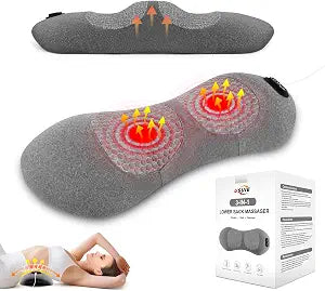 USUIE Electric Lumbar Support Pillow, Lower Back Massager for Pain Relief | Heat & Massage & Smart Traction in One, Ergonomic Memory Foam, Ideal for Sciatica, Back Restore, Use in Car/Office/Home/Chair