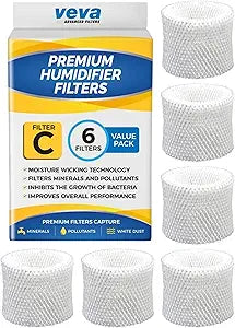 VEVA 6-Pack Premium Humidifier Filters - Replacement for HW Filter C, HC-888, HC-888N - Compatible with Cool Moisture Evaporative Humidifiers & HCM-890 Series