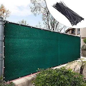 Royal Shade 8' x 50' Green Fence Privacy Screen Cover Windscreen with Heavy Duty Brass Grommets - Cable Zip Ties Include (We Make Custom Size)