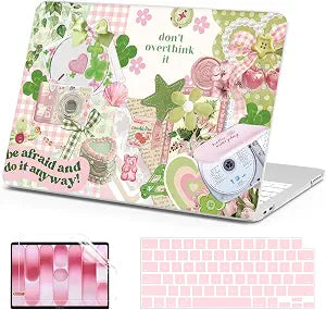 AKIT for MacBook Neo Case 13 inch 2026 A3404 (A18 Pro Chip), Green Collage