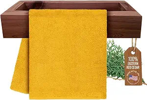 Cedar Wood Towel Rack 30 Wall Mounted Nordic Style Towel Holder | Solid Eastern Red Cedar | Indoor & Outdoor Spa, Sauna, Bathroom | Minimalist Shelf Design (Oiled Finish)