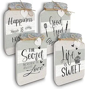 Old Shack Collection Kitchen Wall Decor Set of 4 Durable Kitchen Wall Art Refined Kitchen Decor to Elevate Your Home, Crafted for Lasting Style, Each sign: 85 in