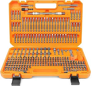 Amartisan 258-Piece Ultimate Screwdriver Bit Set,Chrome Vanadium Steel Driver Bit Set, Security bit set, Includes Bits Holder, Nut Driver, etc (Orange)