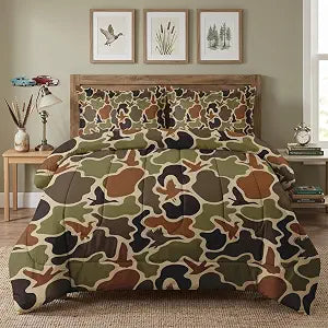 Twin Comforter Set, 2 Pieces Camo Hunting Bedding, All Season