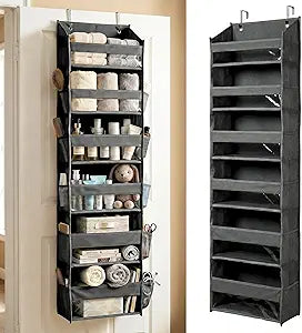 HOMELUX THEORY Over the Door Organizer, 6-Tier, 100D Fabric, Dark Gray 1pc