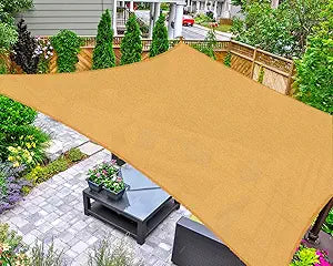 Asteroutdoor Sun Shade Sail Rectangle 10' x 13' UV Block Canopy for Patio Backyard Lawn Garden Outdoor Activities, Sand