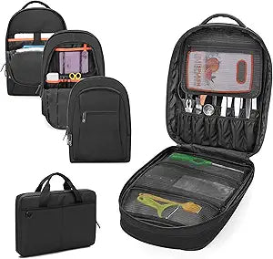 samdew Three-layer Chef Backpack with Knife Bag, Professional Knife Backpack & Chef Bag with 12 + 23 Slots & Multiple Pockets, Chef Knife Carrying Case Roll for Kitchen Utensils (Knife Not Included)