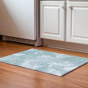Addison Rugs Mayfield AMF802 Teal 1'8" x 2'6" Indoor Premium Machine Washable Rug, Silky Soft, Easy Clean, Non Shedding, Bedroom, Living Room, Dining Room, Kitchen, Patio Rug