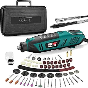 NEU MASTER 180W Rotary Tool Kit with 160 Accessories, 6-Speed Corded Rotary Tool Set 10000-35000 RPM with Flex Shaft, Electric Engraving Tool for Grinding Sanding Carving Polishing Drilling DIY
