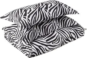 Zebra Reversible 3 Piece Duvet Cover Set with Zebra Pillow Shams Brushed Microfiber-Soft Touch-Easy Care-Button Closure