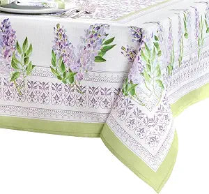 Threadmade Lilac Garden Floral Tablecloth, Multicolor - 60" W x 102" L