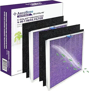 AP-1512HH Replacement Filter, Compatible with Coway Airmega AP-1512HH/200M, AP-1518R, AP-1519P Air Purifiers, 2 HEPA & 4 Carbon Filters Set, C-POLARΓ Tech for Advanced Air Cleaning, Purple