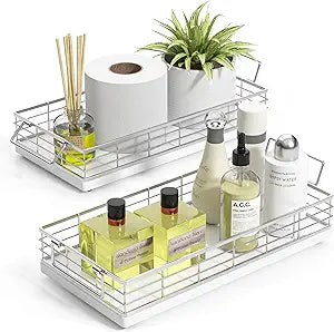 Toilet Paper Basket, 2PCS 13 Inch Bathroom Tank Tray Top of Toilet Storage Toiletries Organizer for Bathroom, Living Room and Kitchen