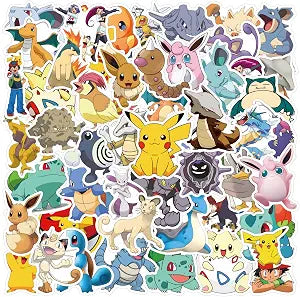 50pcs Cute Anime Cartoon Stickers for Teen Laptop, Cool Monster Waterproof Stickers for Adult Water Bottle, Phone, Computer, Cool Kids Skateboard, Bike, Luggage Graffiti Decal