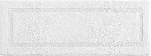 Nautica - Runner Rug, Soft & Absorbent Tufted Cotton Bath Rug with Skid-Resistant Backing, Oeko-Tex Certified (Peniston White, 60" x 22")