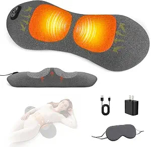 Spine Triple Fusion Back Massager - Smooth Lumbar Support Pillow with Stretching, Vibration and Heat,3 in 1 Back Massager for Lower Back Pain Relief and Spine Support,Sciatica Pain Relief