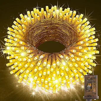 KNONEW 403ft 1000 LED Christmas String Lights Outdoor 8 Modes & Timer Fairy Light Plug in Waterproof LED Wedding Lights for Xmas Yard Tree Party Holiday Decor (Warm White)
